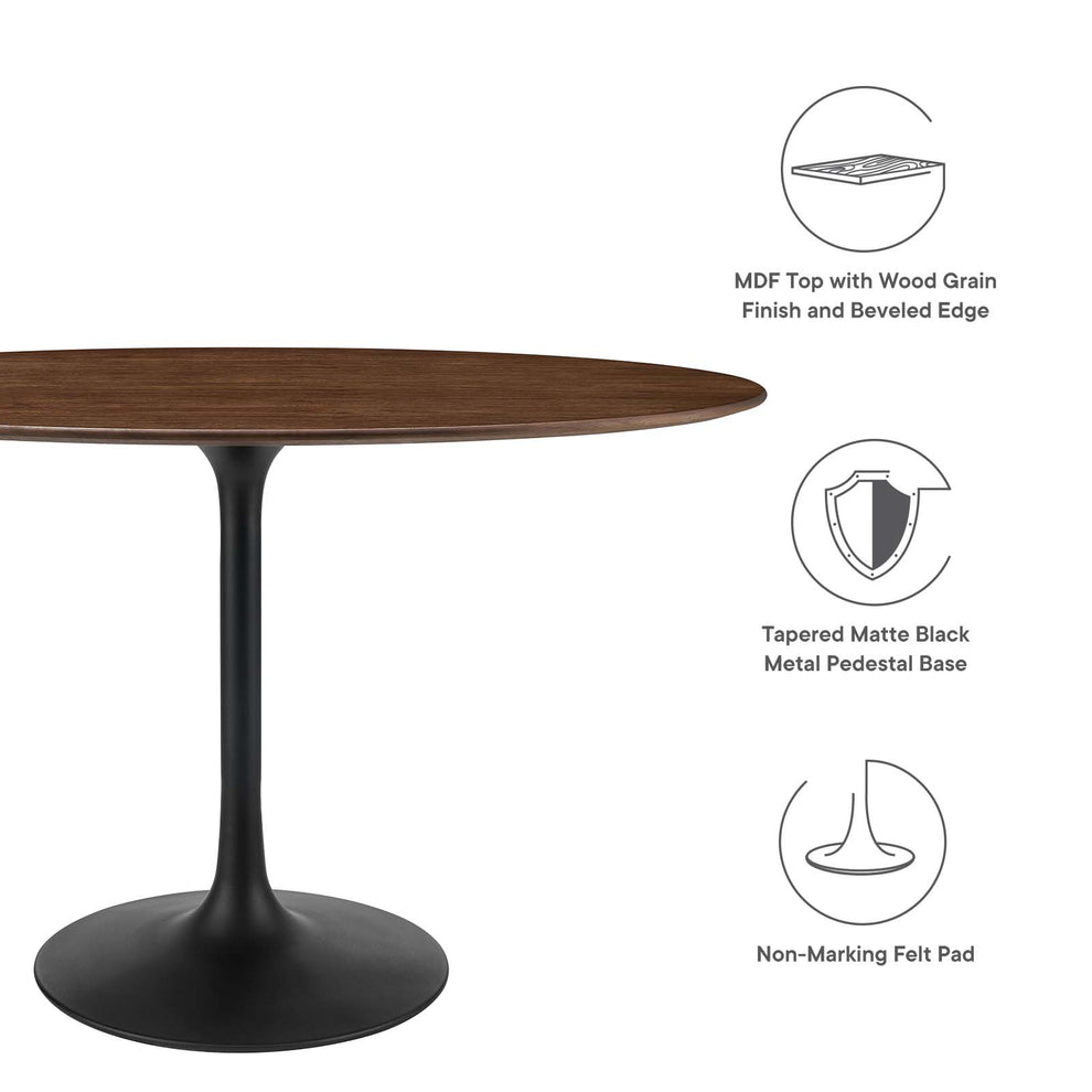 Modway Lippa 48" Oval Walnut Dining Table - EEI-3520 | Dining Tables | Modishstore - 10