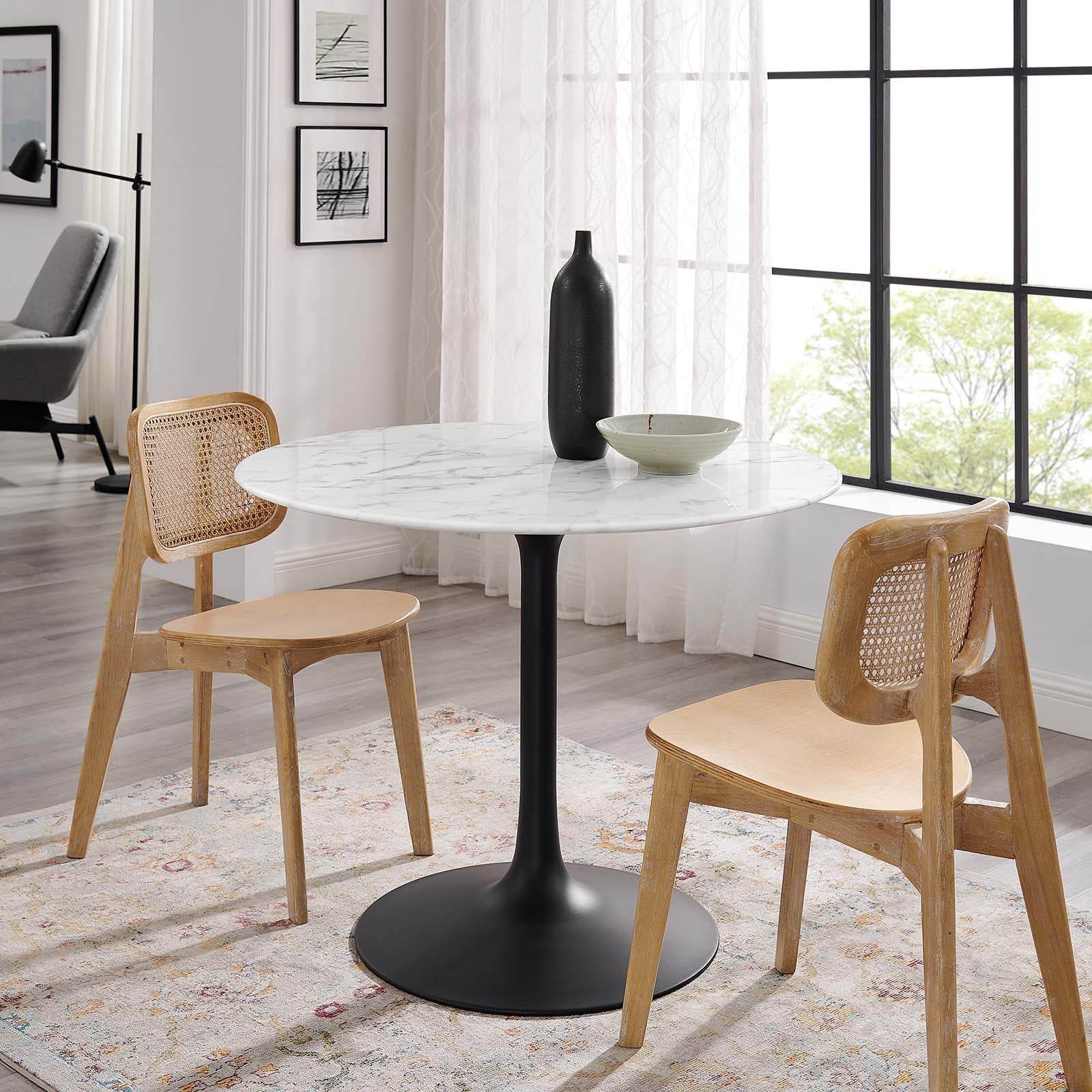 Modway Lippa 40" Round Artificial Marble Dining Table-EEI-3526 - EEI-3526 | Dining Tables | Modishstore - 1