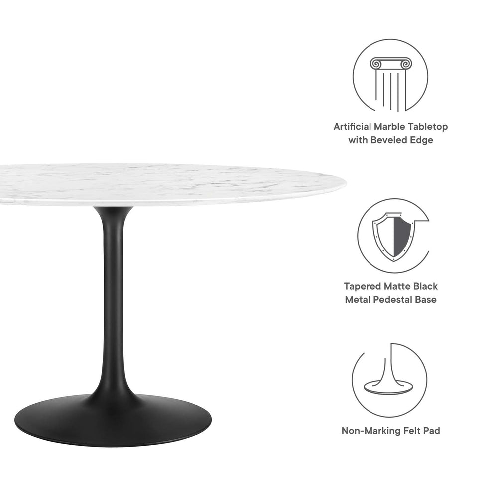 Modway Lippa 54" Round Artificial Marble Dining Table - EEI-3528 | Dining Tables | Modishstore - 9