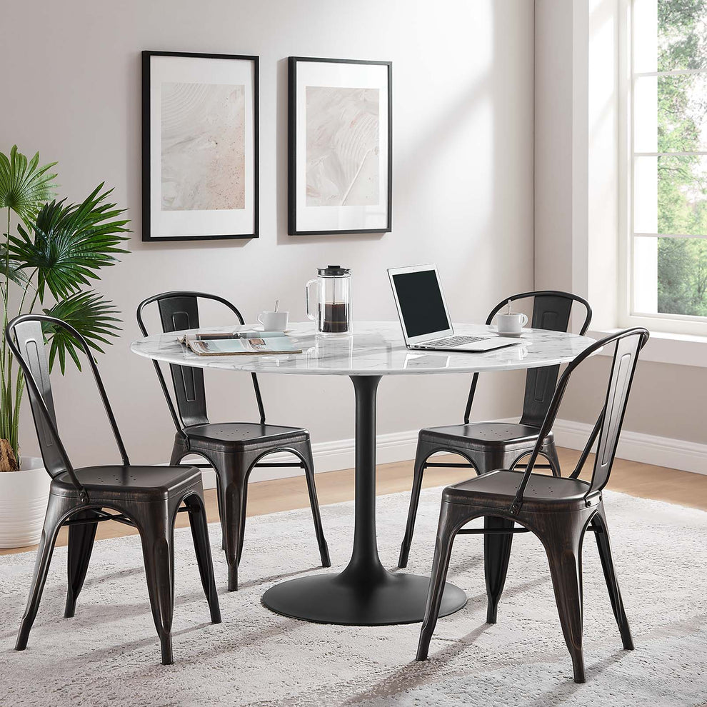 Modway Lippa 54" Round Artificial Marble Dining Table - EEI-3528 | Dining Tables | Modishstore - 5