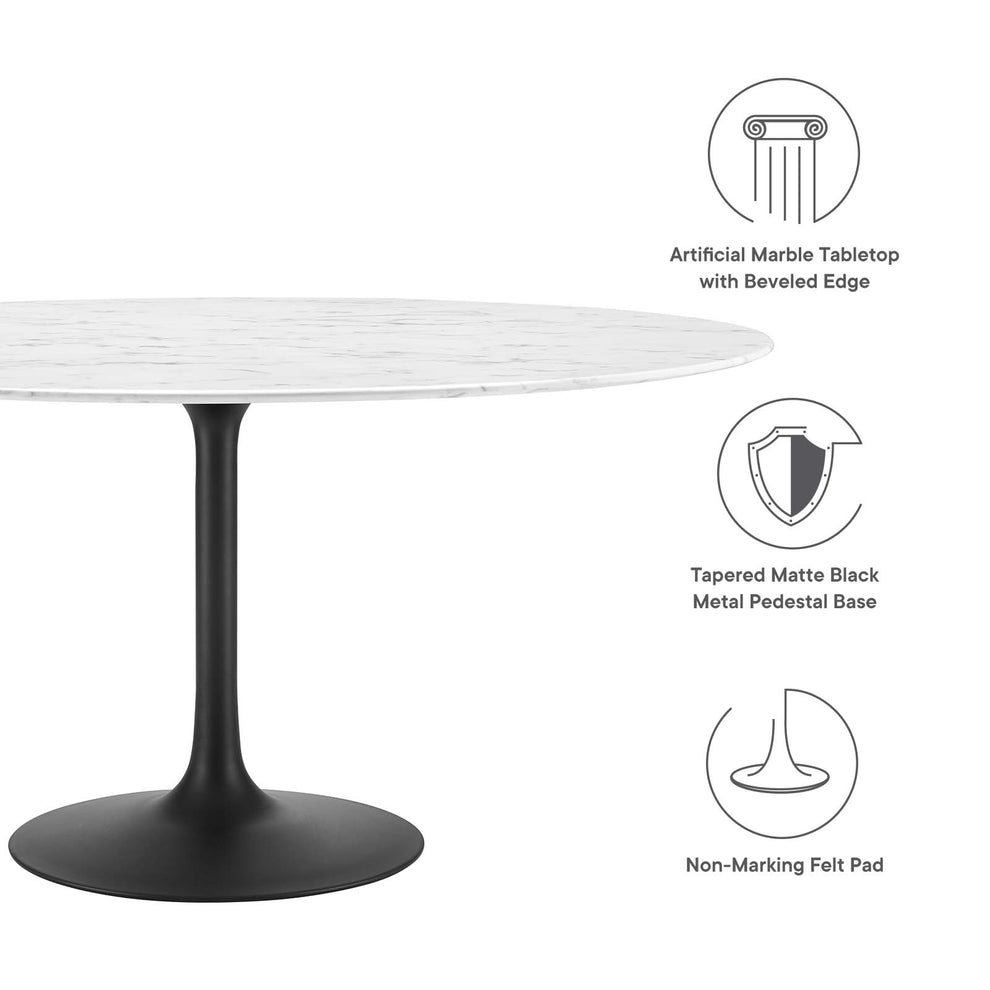 Modway Lippa 60" Round Artificial Marble Dining Table - EEI-3529 | Dining Tables | Modishstore - 10