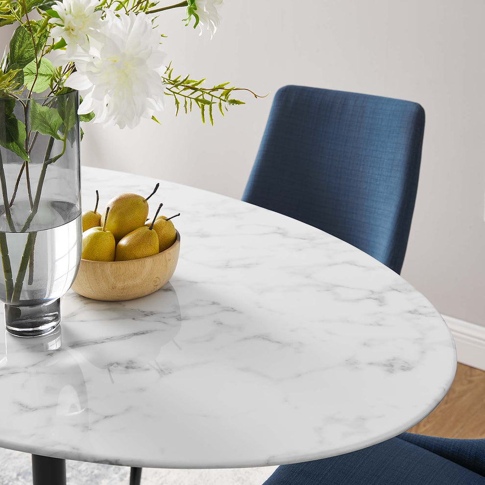 Modway Lippa 60" Oval Artificial Marble Dining Table - EEI-3531 | Dining Tables | Modishstore - 4