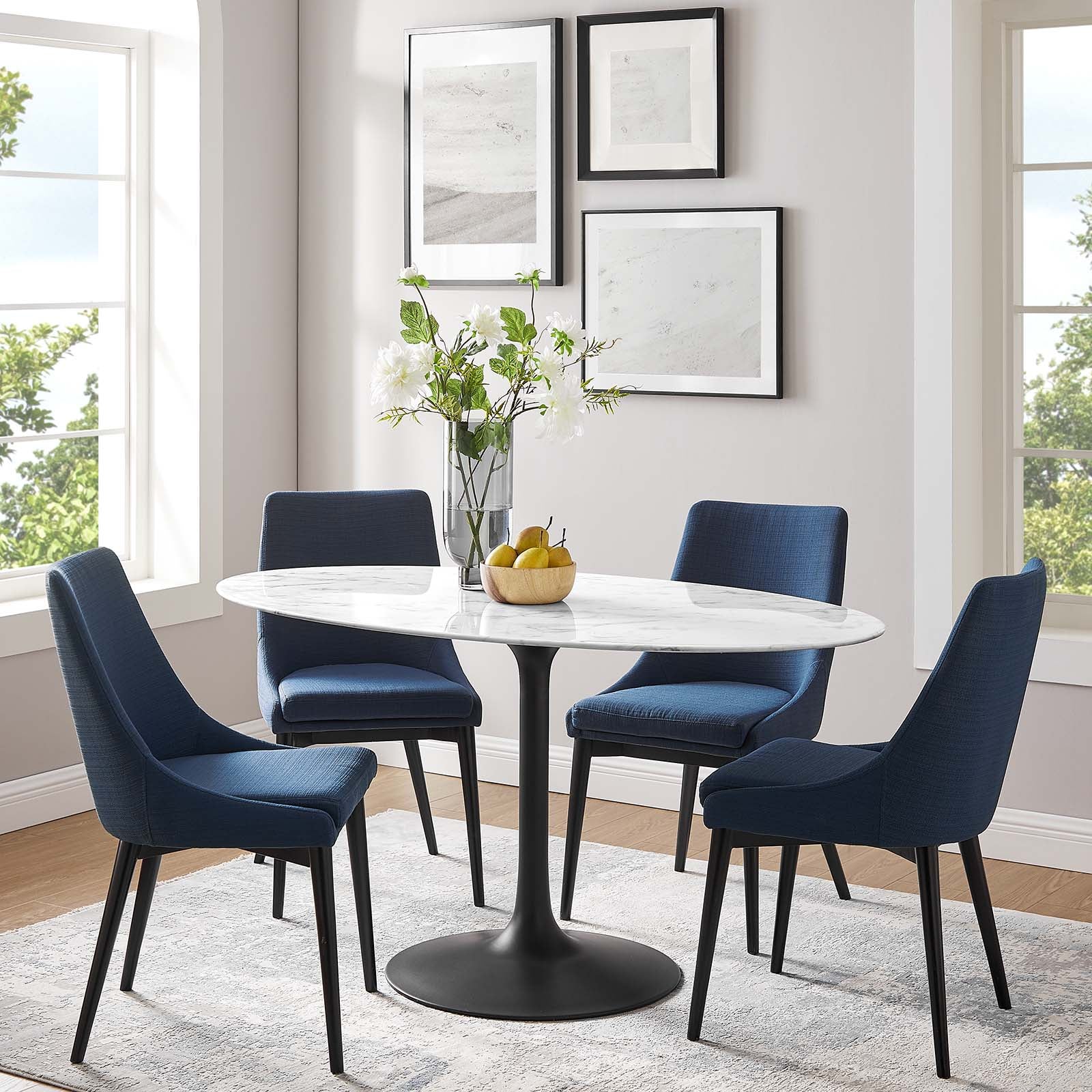 Modway Lippa 60" Oval Artificial Marble Dining Table - EEI-3531 | Dining Tables | Modishstore - 5