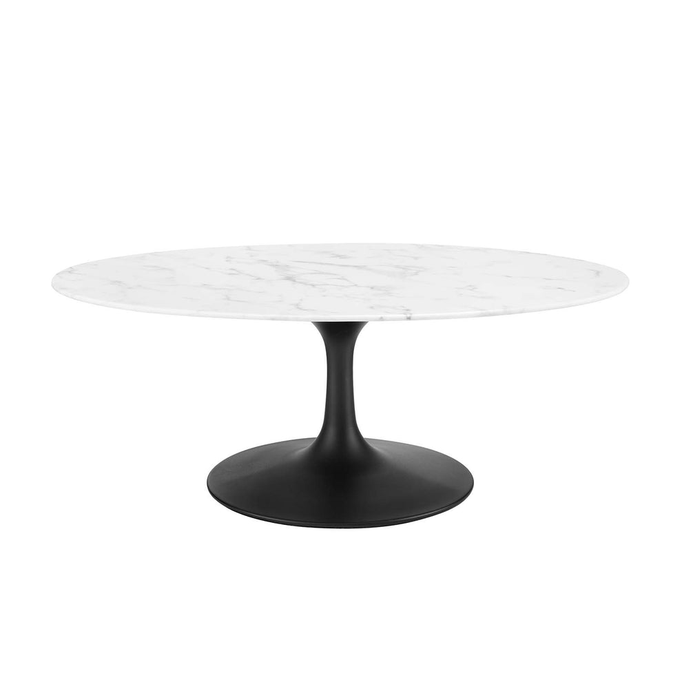 Modway Lippa 42" Oval-Shaped Artificial Marble Coffee Table-EEI-3534 - EEI-3534 | Coffee Tables | Modishstore - 5