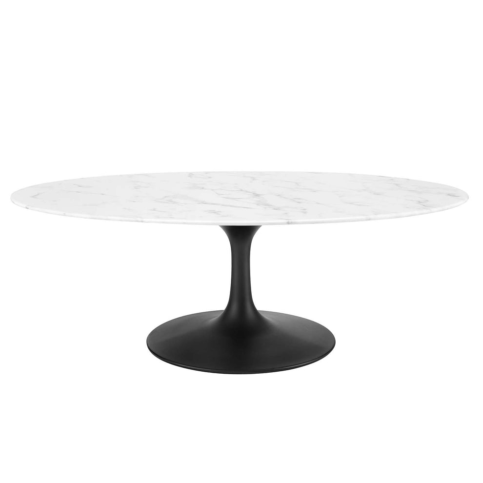 Modway Lippa 48" Oval-Shaped Artificial Marble Coffee Table-EEI-3537 - EEI-3537 | Coffee Tables | Modishstore - 5