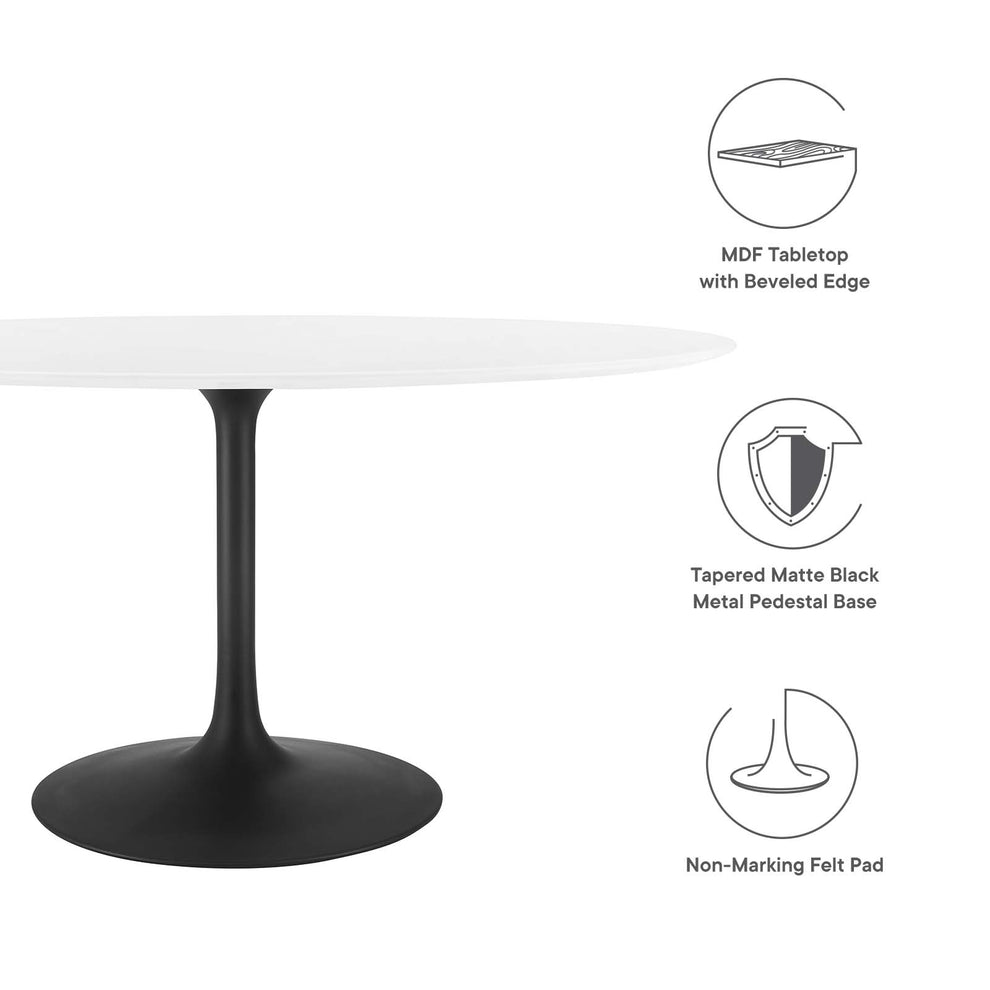 Modway Lippa 60" Oval Wood Top Dining Table - EEI-3539 | Dining Tables | Modishstore - 9