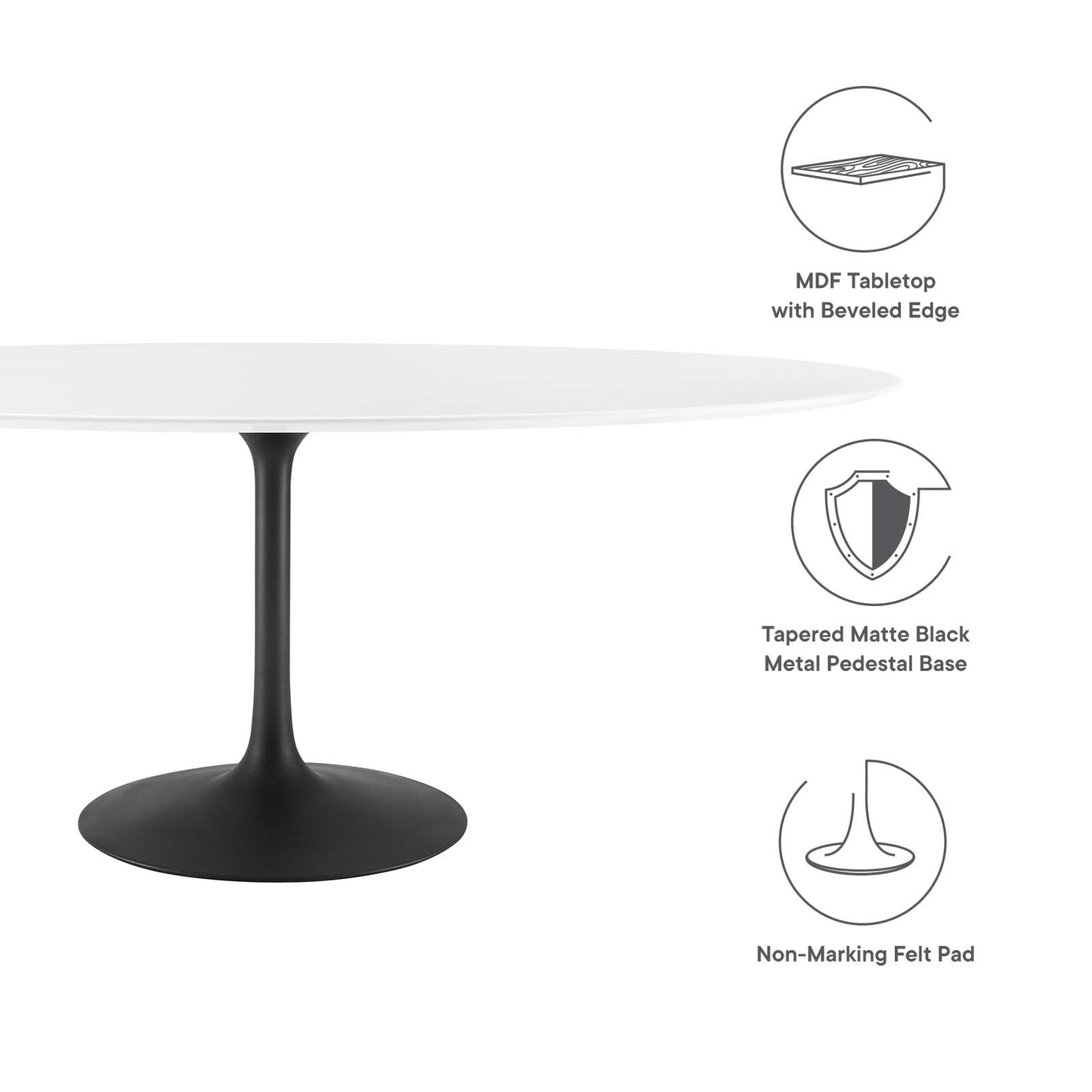 Modway Lippa 78" Oval Wood Dining Table - EEI-3540 | Dining Tables | Modishstore - 9