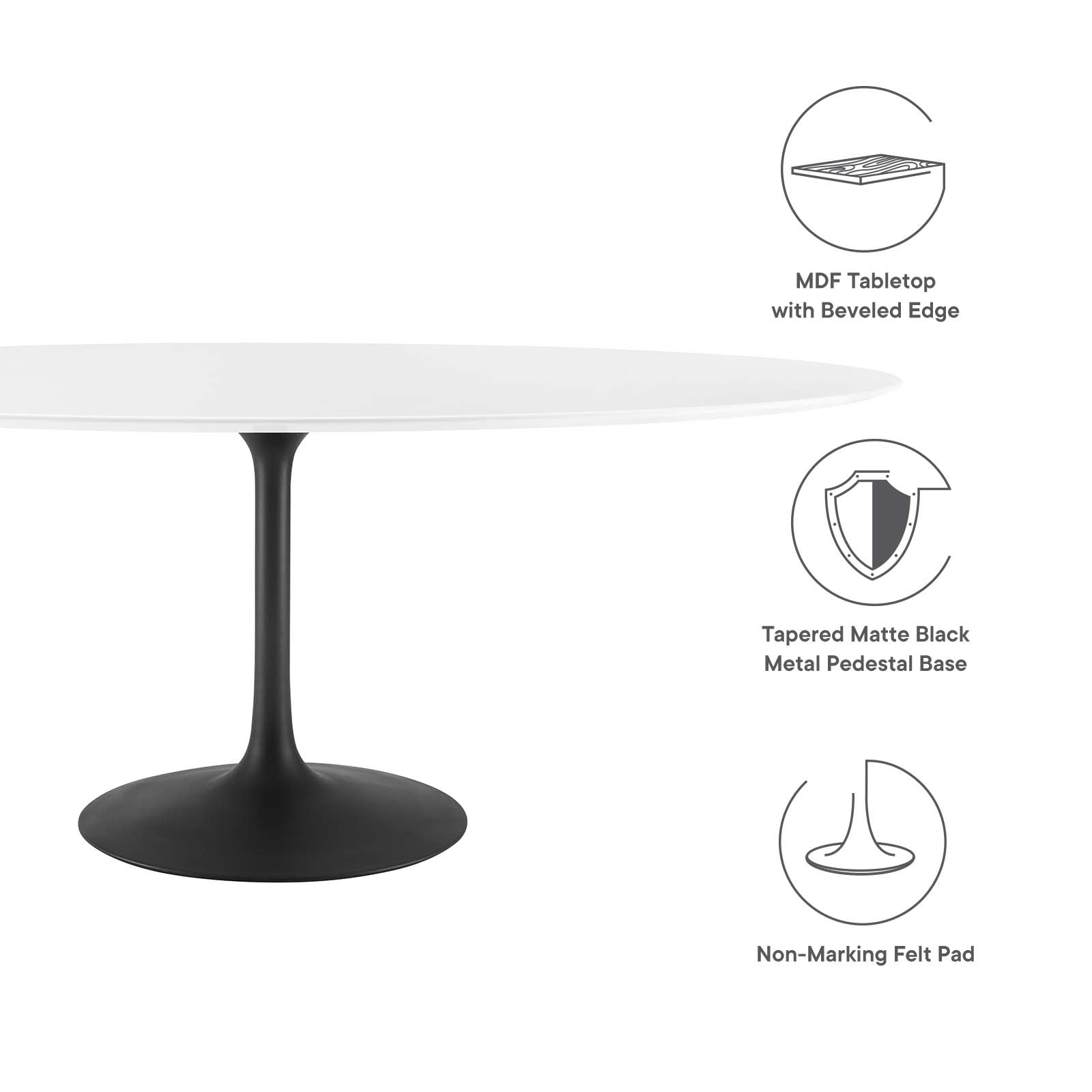 Modway Lippa 78" Oval Wood Dining Table - EEI-3540 | Dining Tables | Modishstore - 9