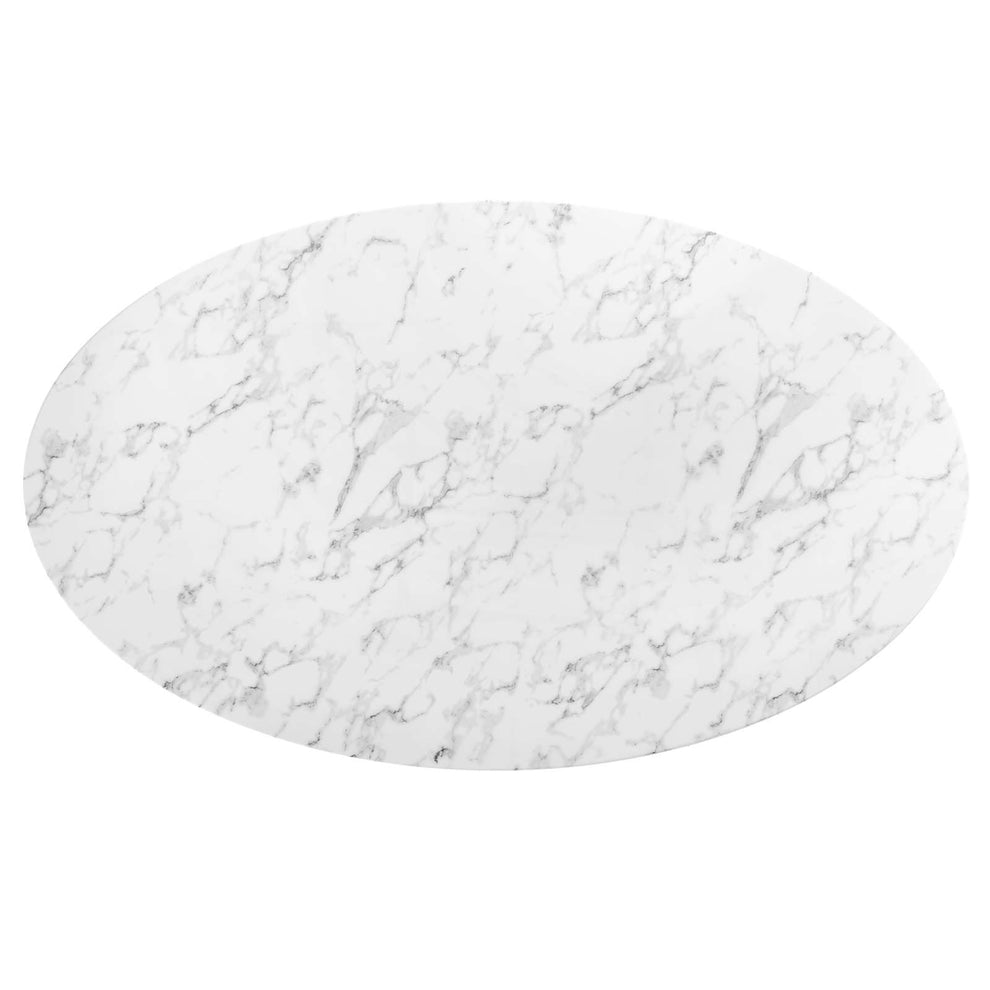 Modway Lippa 78" Oval Artificial Marble Dining Table - EEI-3542 | Dining Tables | Modishstore - 7