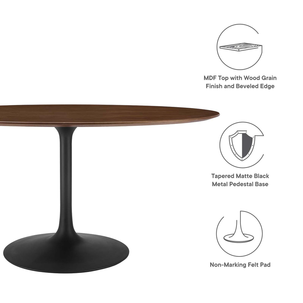 Modway Lippa 60" Oval Walnut Dining Table - EEI-3543 | Dining Tables | Modishstore - 10