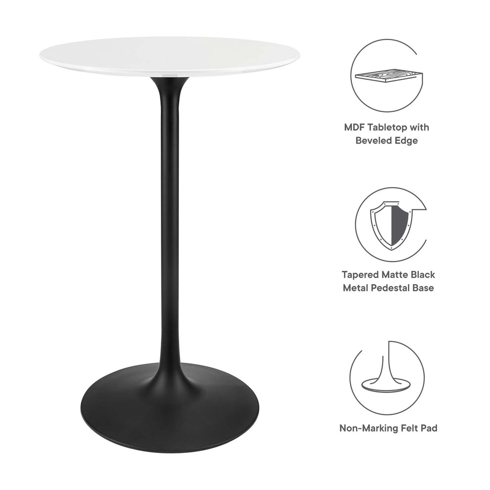 Modway Lippa 28" Round Wood Bar Table - EEI-3545 | Bar Tables | Modishstore - 9