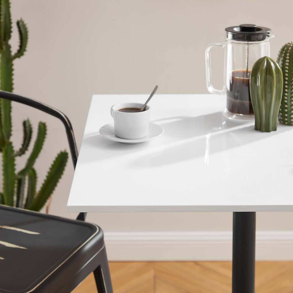 Modway Lippa 28" Square Wood Top Bar Table in White - EEI-3546 | Bar Tables | Modishstore - 4