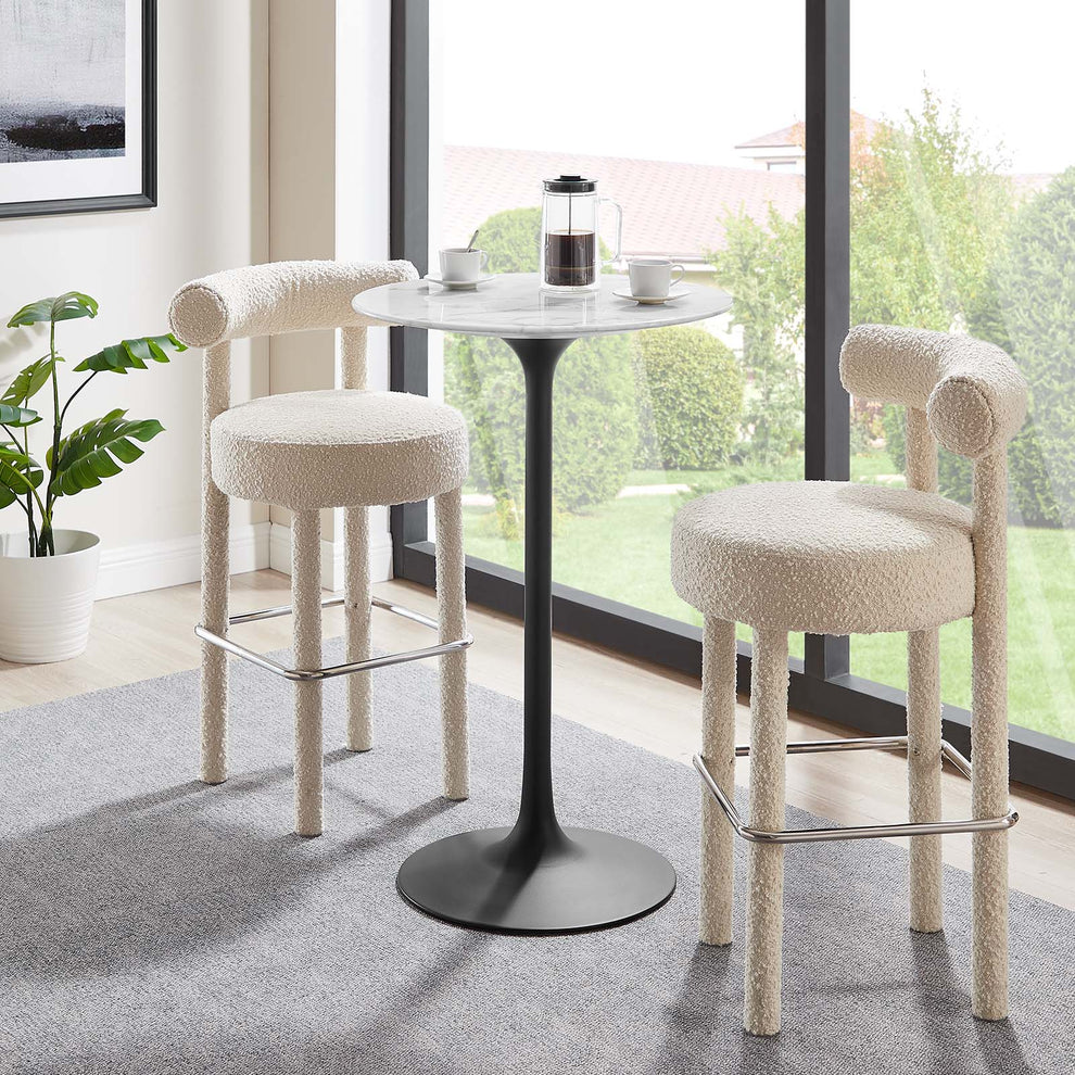 Modway Lippa 28" Round Artificial Marble Bar Table - EEI-3547 | Bar Tables | Modishstore - 4