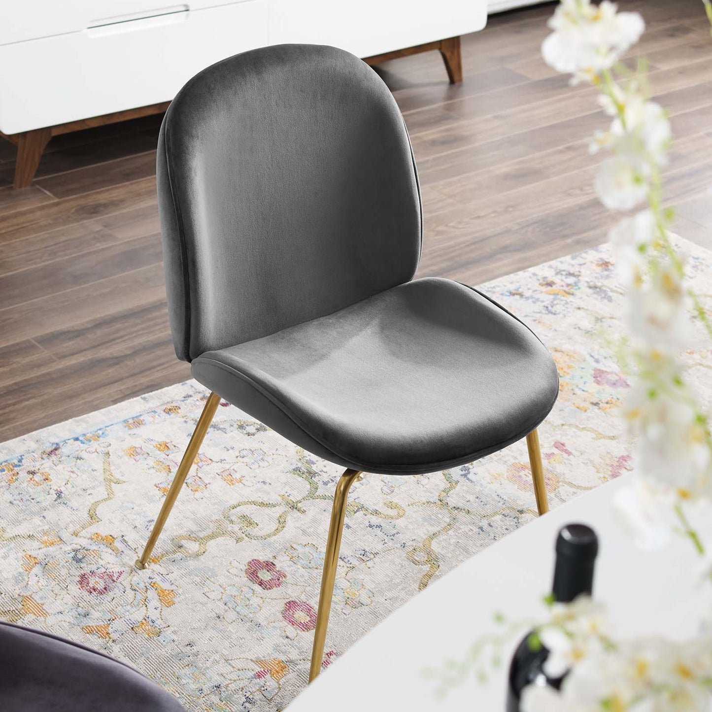 Modway Scoop Gold Stainless Steel Leg Performance Velvet Dining Chair - EEI-3548 | Dining Chairs | Modishstore - 34