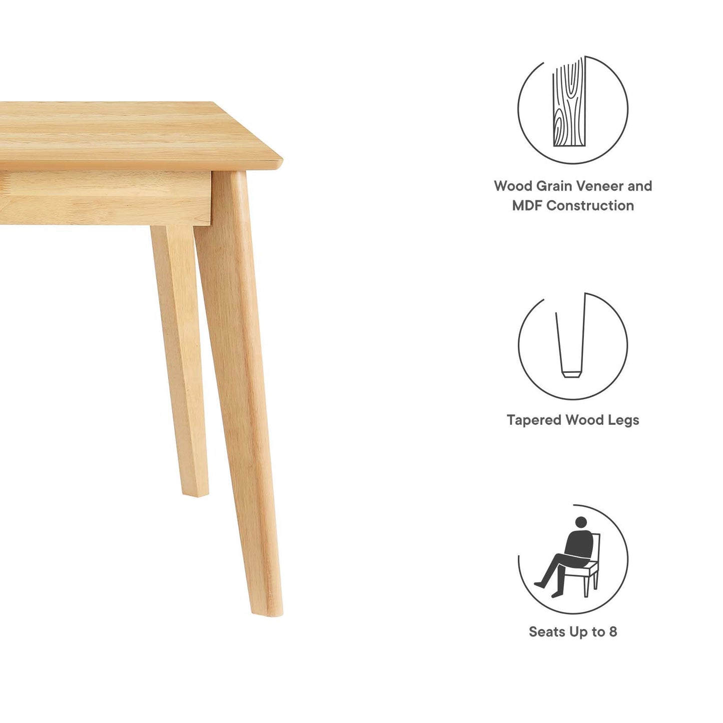 Modway Oracle 69" Rectangle Dining Table - EEI-3748 | Dining Tables | Modishstore - 12