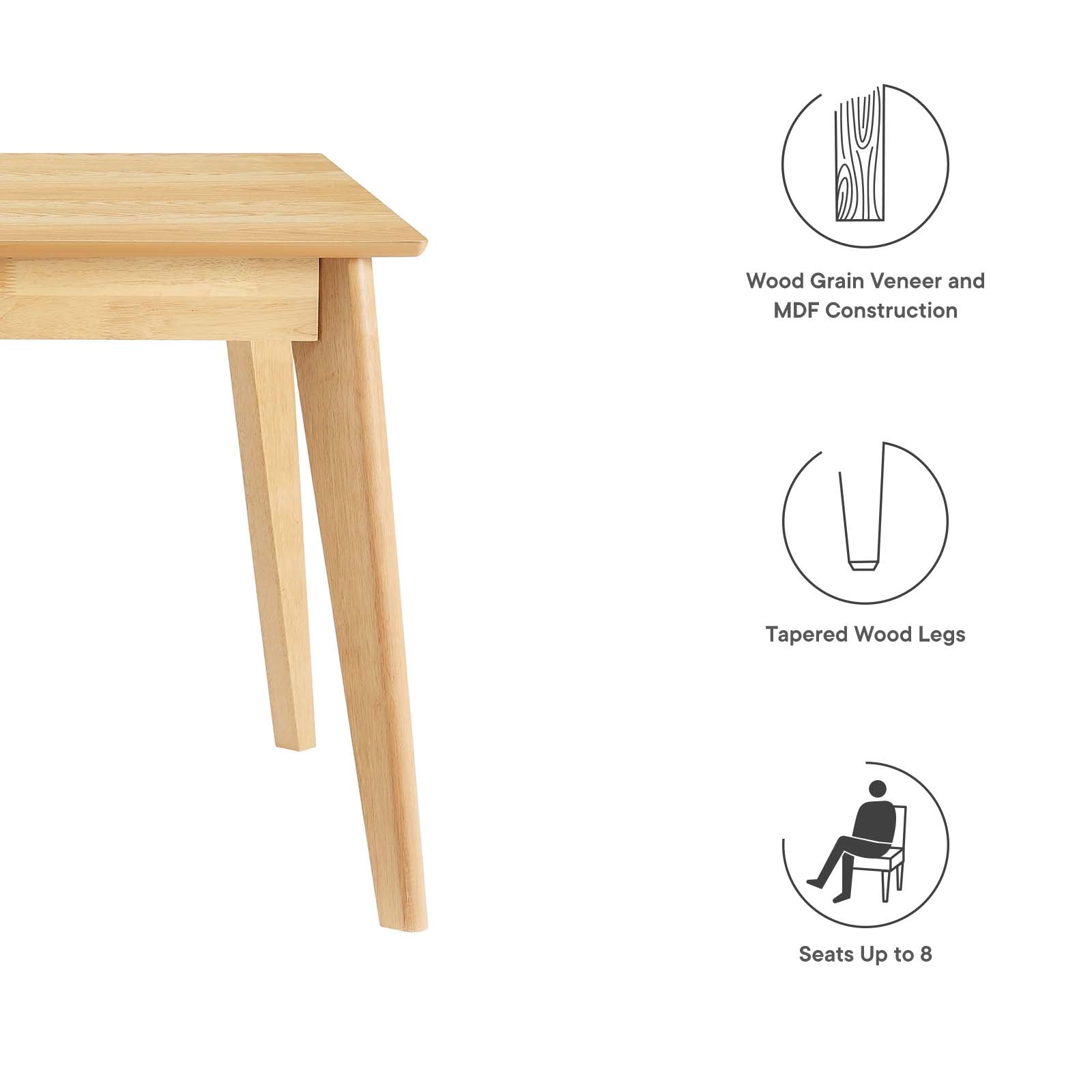 Modway Oracle 69" Rectangle Dining Table - EEI-3748 | Dining Tables | Modishstore - 12