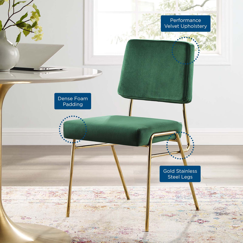 Modway Craft Performance Velvet Dining Side Chair - EEI-3804 | Dining Chairs | Modishstore - 16