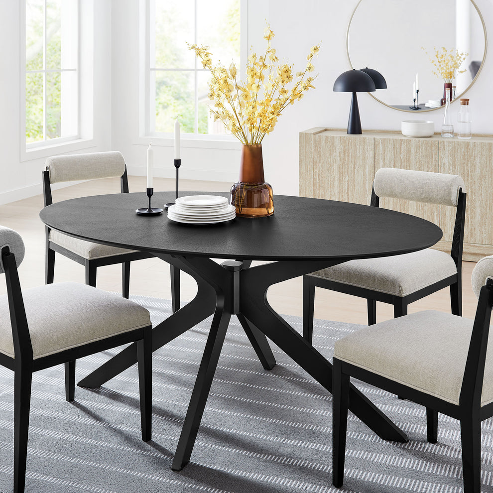 Crossroads 63" Oval Wood Dining Table by Modway | Dining Tables | Modishstore - 1