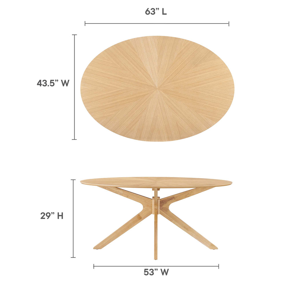 Crossroads 63" Oval Wood Dining Table by Modway | Dining Tables | Modishstore - 14