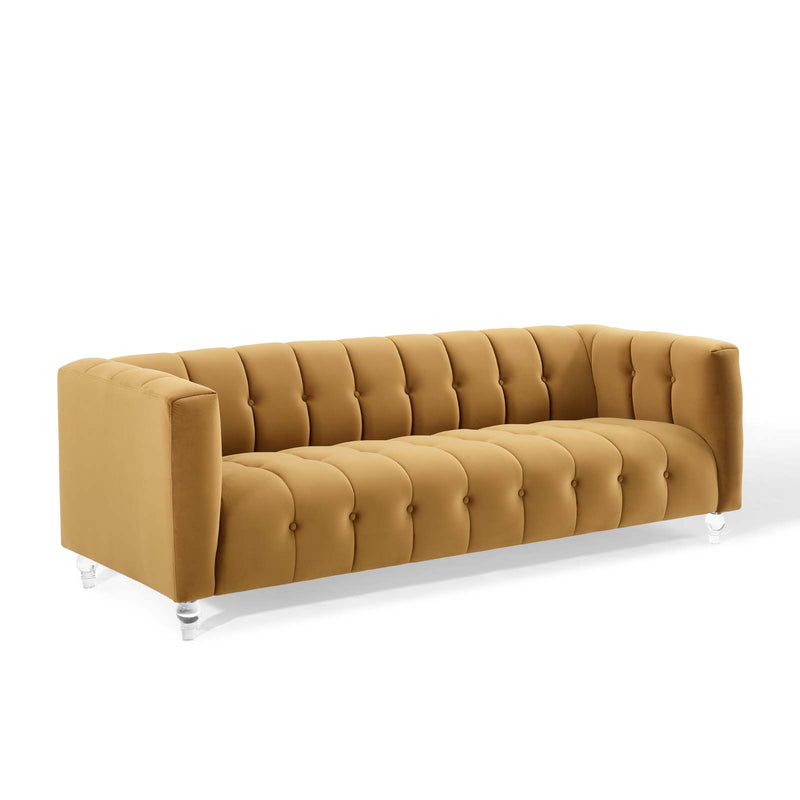 Modway Mesmer Channel Tufted Button Performance Velvet Sofa - EEI-3882 | Sofas | Modishstore - 21