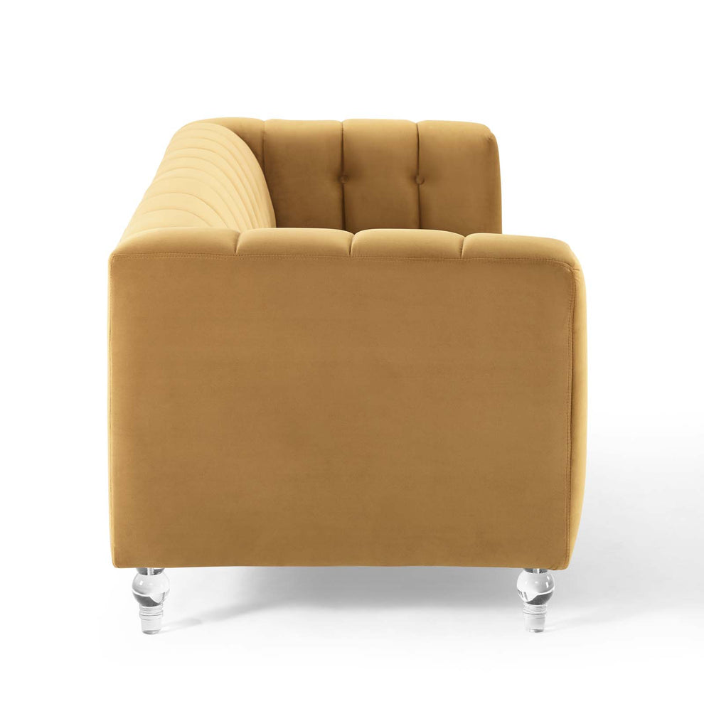 Modway Mesmer Channel Tufted Button Performance Velvet Sofa - EEI-3882 | Sofas | Modishstore - 22