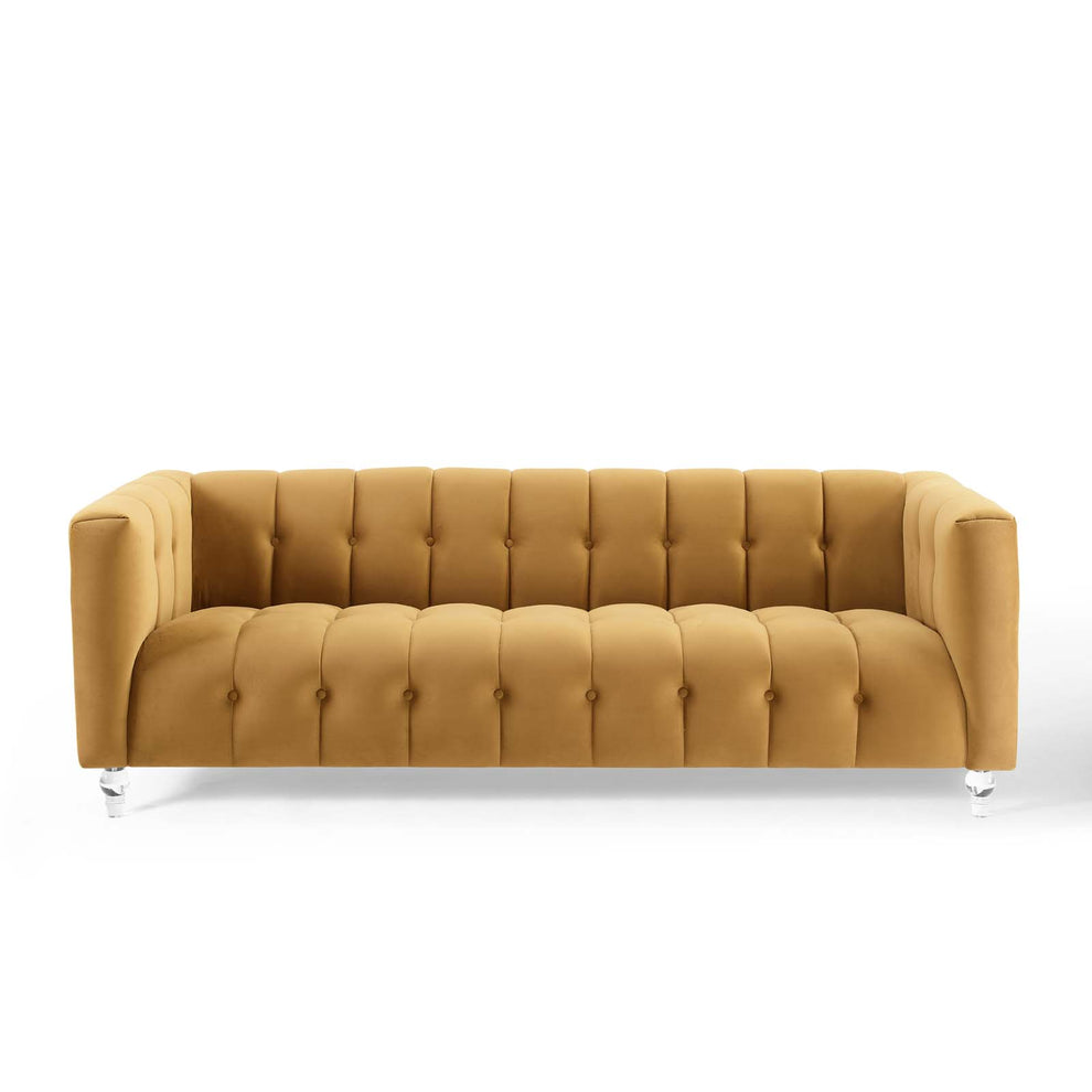 Modway Mesmer Channel Tufted Button Performance Velvet Sofa - EEI-3882 | Sofas | Modishstore - 23
