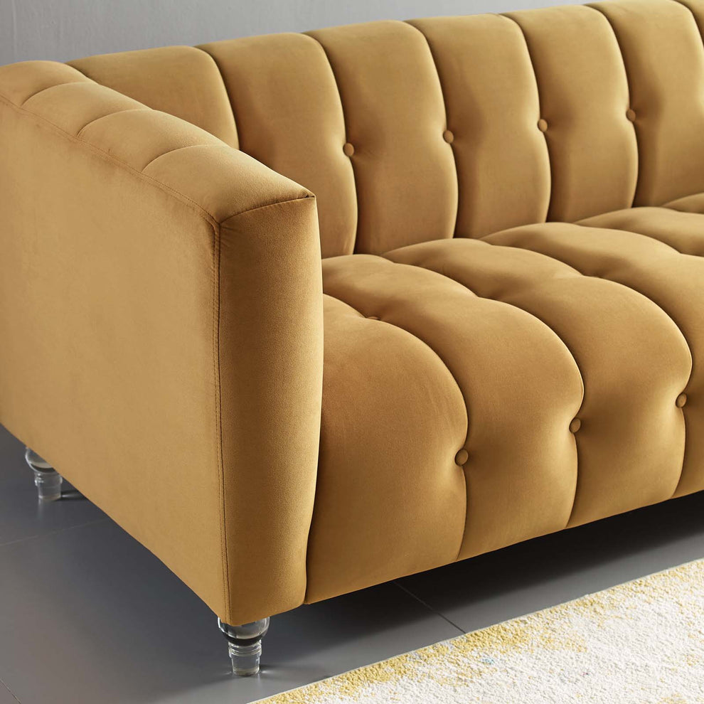 Modway Mesmer Channel Tufted Button Performance Velvet Sofa - EEI-3882 | Sofas | Modishstore - 24