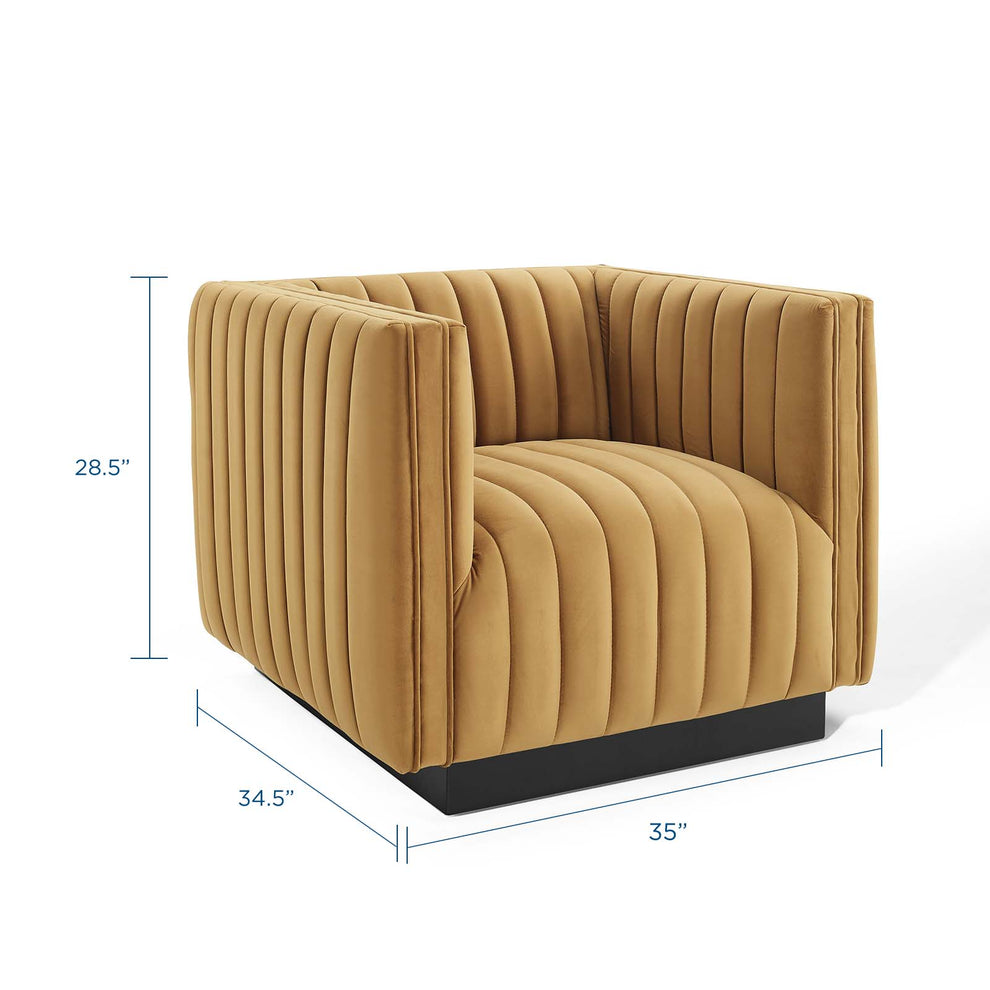 Modway Conjure Channel Tufted Performance Velvet Accent Armchair - EEI-3884 | Armchairs | Modishstore - 16