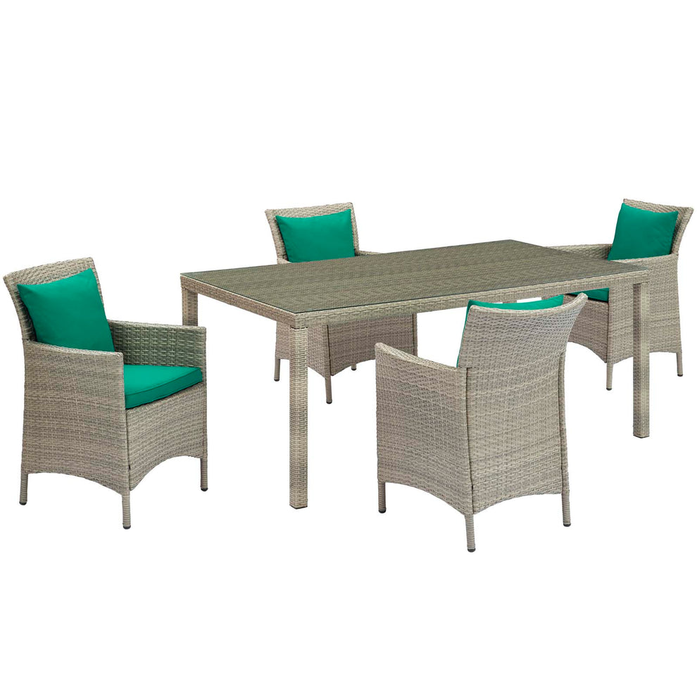 Modway Conduit 5 Piece Outdoor Patio Wicker Rattan Dining Set - EEI-3894 | Outdoor Dining Sets | Modishstore - 20