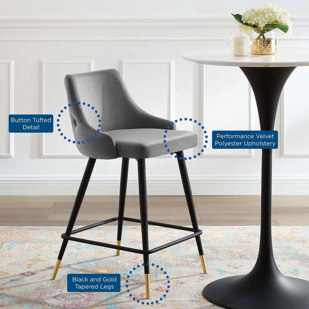Modway Adorn Performance Velvet Counter Stool - EEI-3908 | Counter Stools | Modishstore - 15