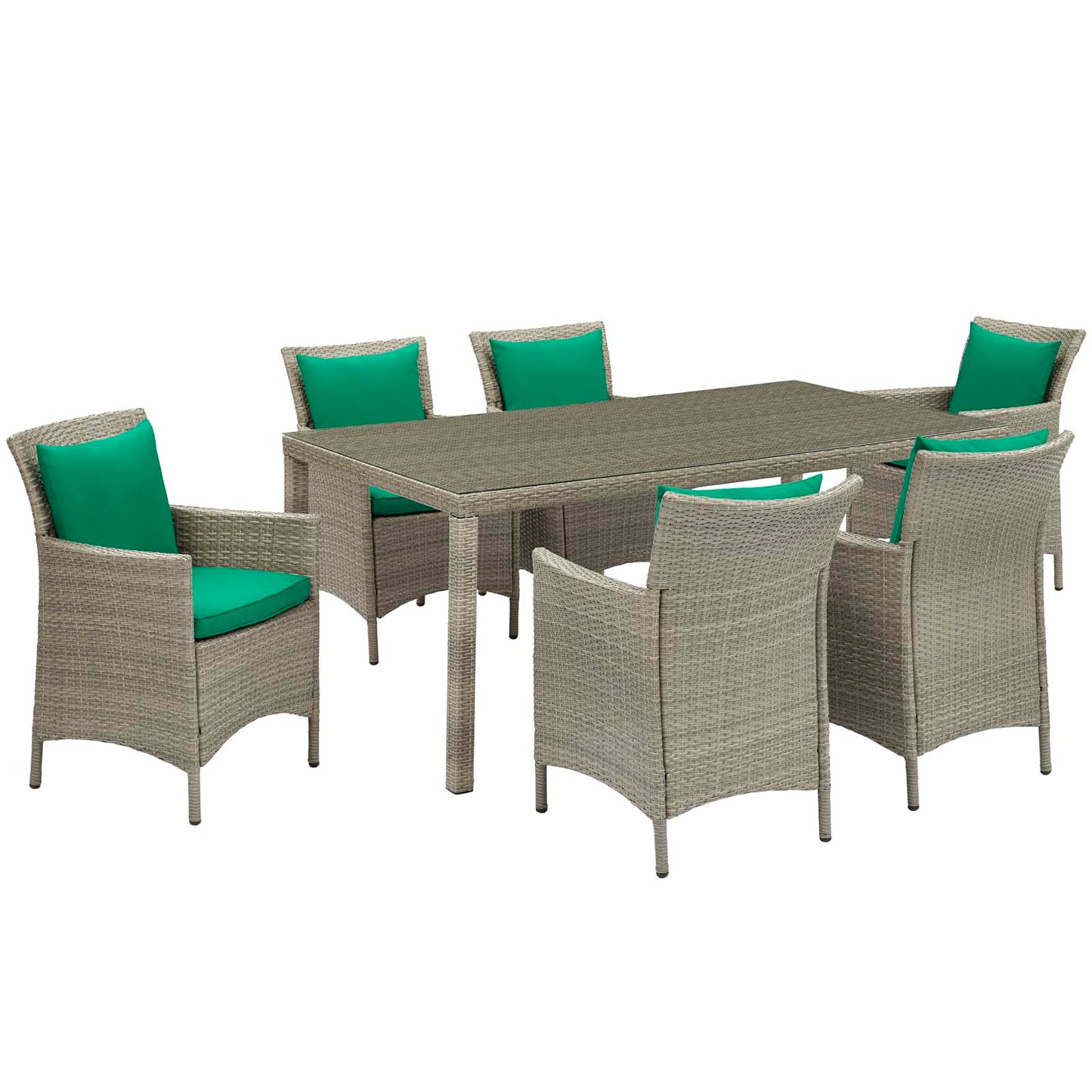 Modway Conduit 7 Piece Outdoor Patio Wicker Rattan Dining Set - EEI-4015 | Outdoor Dining Sets | Modishstore - 18