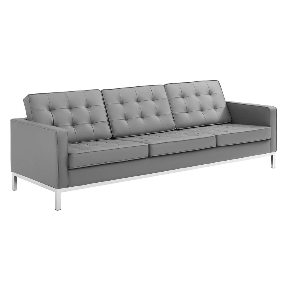 Modway Loft 3 Piece Tufted Upholstered Faux Leather Set - EEI-4105 | Sofa Set | Modishstore - 13