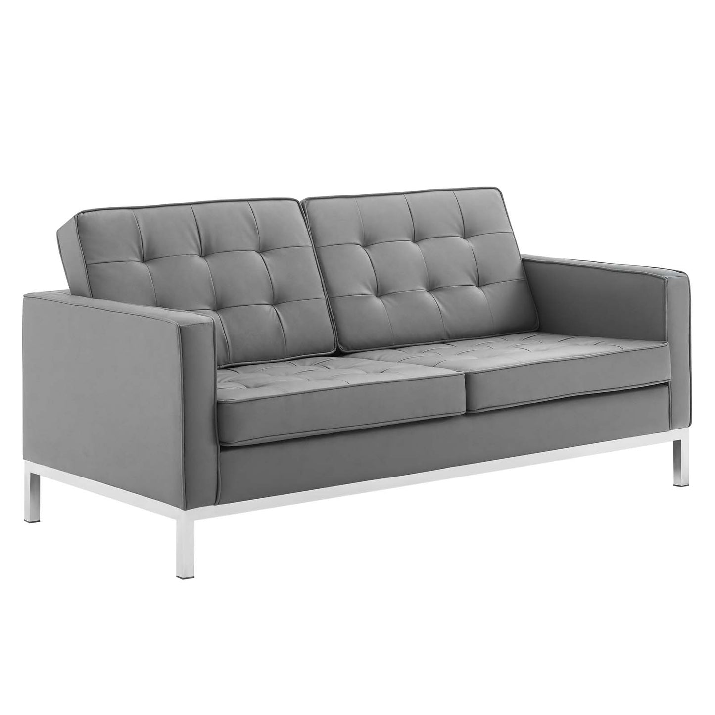 Modway Loft Tufted Upholstered Faux Leather Sofa and Loveseat Set - EEI-4106
