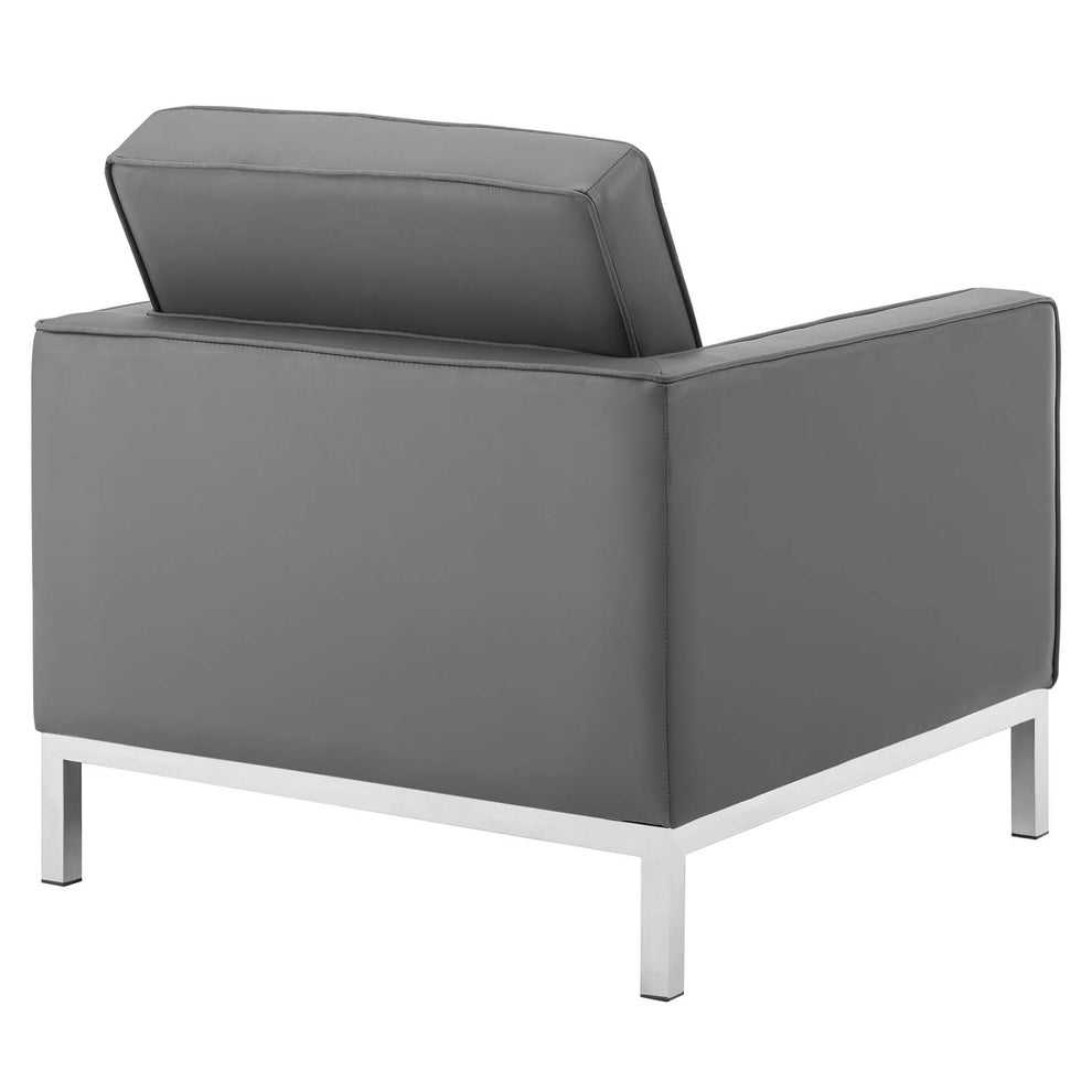 Modway Loft Tufted Upholstered Faux Leather 3 Piece Set - EEI-4107 | Sofa Set | Modishstore - 18