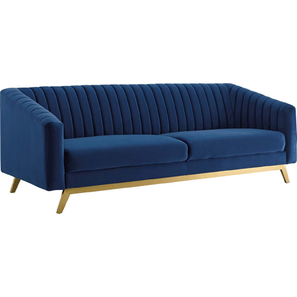 Modway Valiant Vertical Channel Tufted Upholstered Performance Velvet 3 Piece Set - EEI-4141 | Sofa Set | Modishstore - 3
