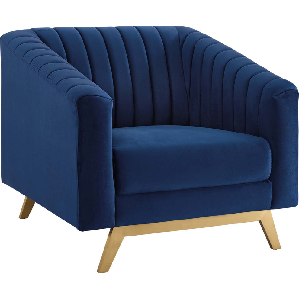 Modway Valiant Vertical Channel Tufted Upholstered Performance Velvet 3 Piece Set - EEI-4141 | Sofa Set | Modishstore - 6