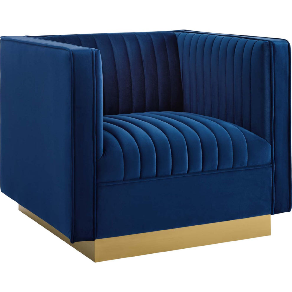 Modway Sanguine Tufted Upholstered Velvet Sofa and Armchair Set - EEI-4143 | Sofa Set | Modishstore - 10
