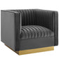 Modway Sanguine Vertical Channel Tufted Upholstered Performance Velvet Armchair Set of 2 - EEI-4145