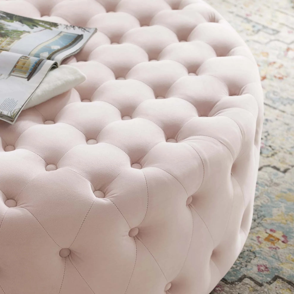 Modway Ensconce Tufted Performance Velvet Round Ottoman - EEI-4326 | Ottomans | Modishstore - 4