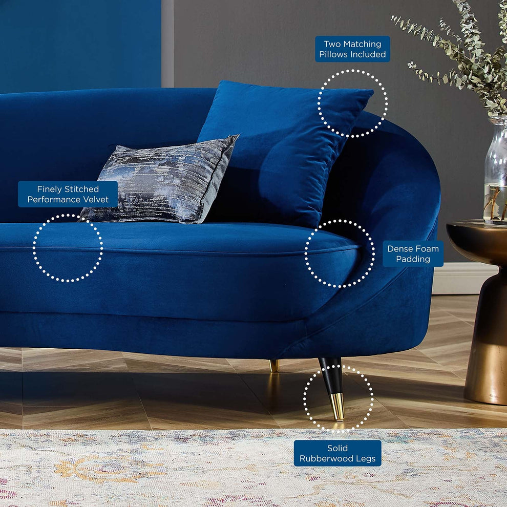 Modway Echo Performance Velvet Sofa - EEI-4404 | Sofas | Modishstore - 3