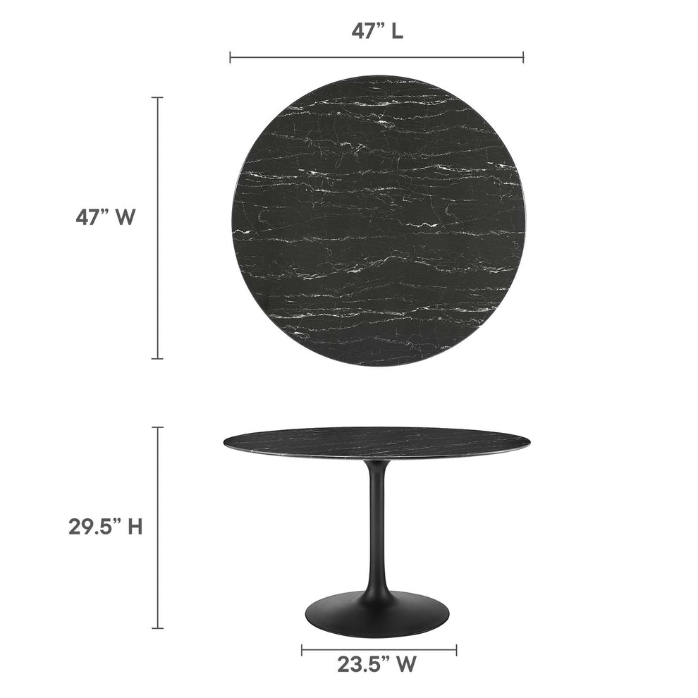 Lippa 47" Artificial Marble Dining Table By Modway - EEI-4877 | Dining Tables | Modishstore - 12