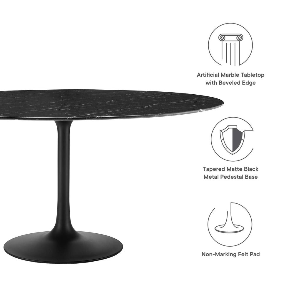 Lippa 60" Artificial Marble Dining Table By Modway - EEI-4879 | Dining Tables | Modishstore - 11