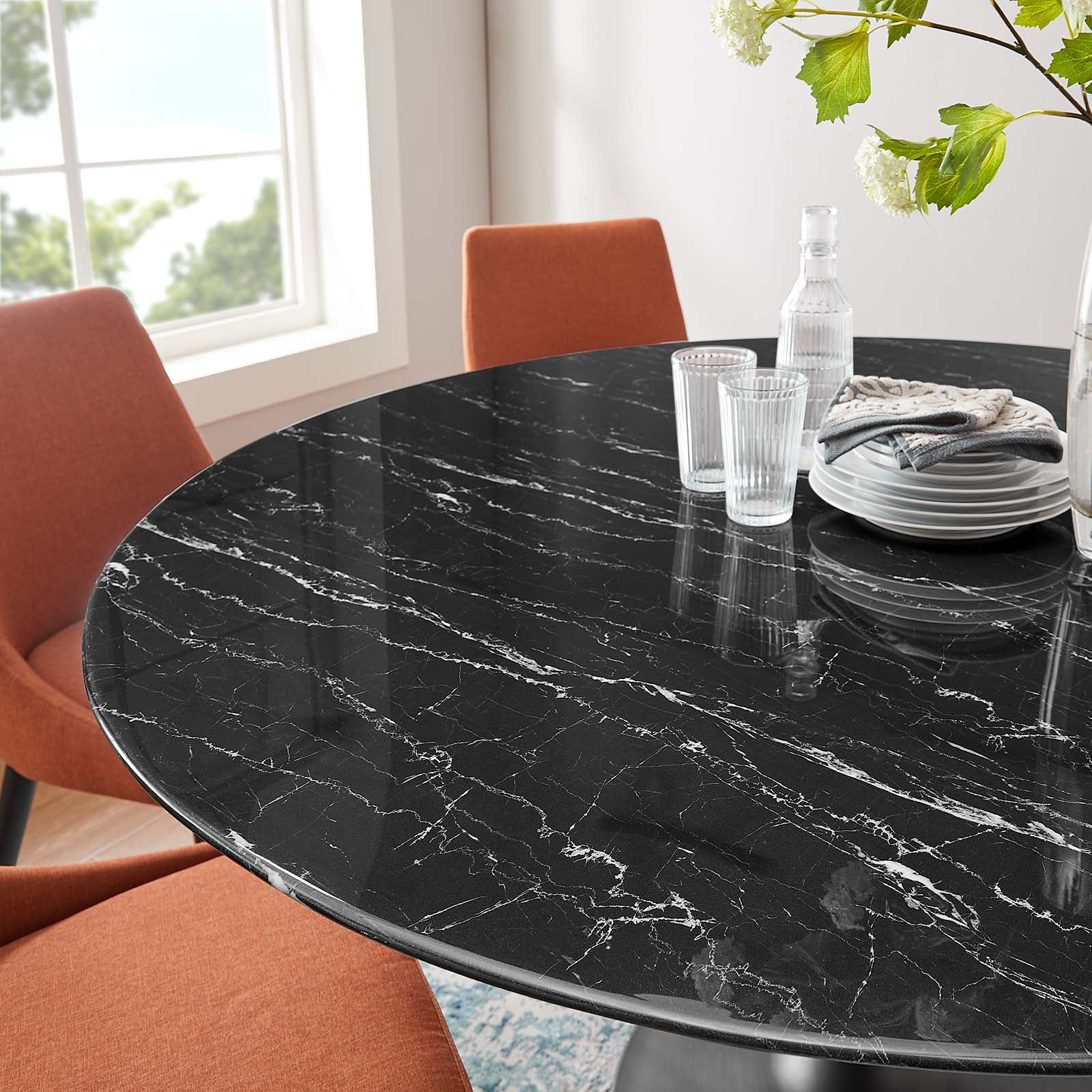 Lippa 60" Artificial Marble Dining Table By Modway - EEI-4879 | Dining Tables | Modishstore - 7