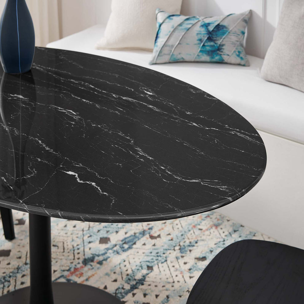 Lippa 54" Artificial Marble Oval Dining Table By Modway - EEI-4880 | Dining Tables | Modishstore - 8
