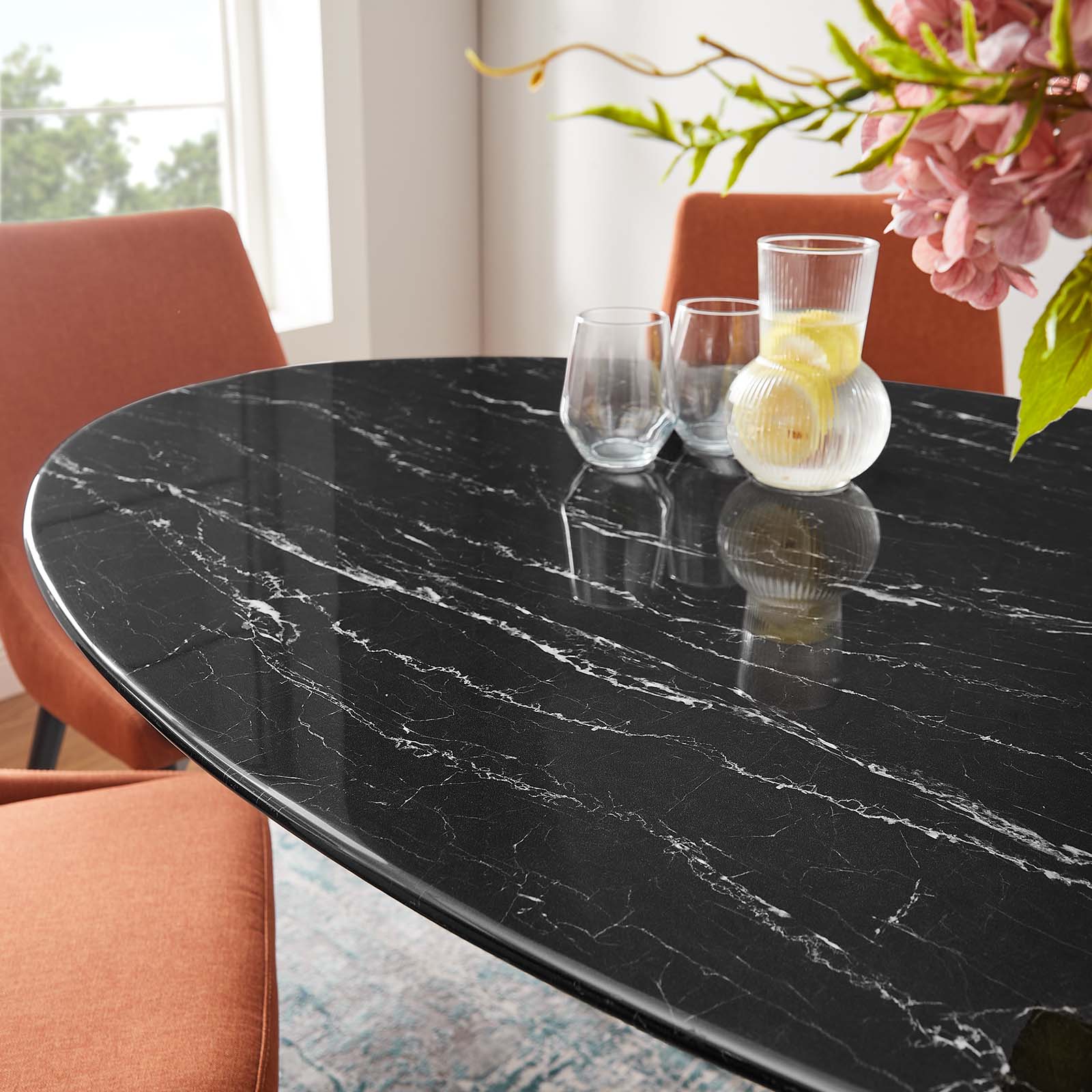 Lippa 60" Artificial Marble Oval Dining Table By Modway - EEI-4881 | Dining Tables | Modishstore - 7