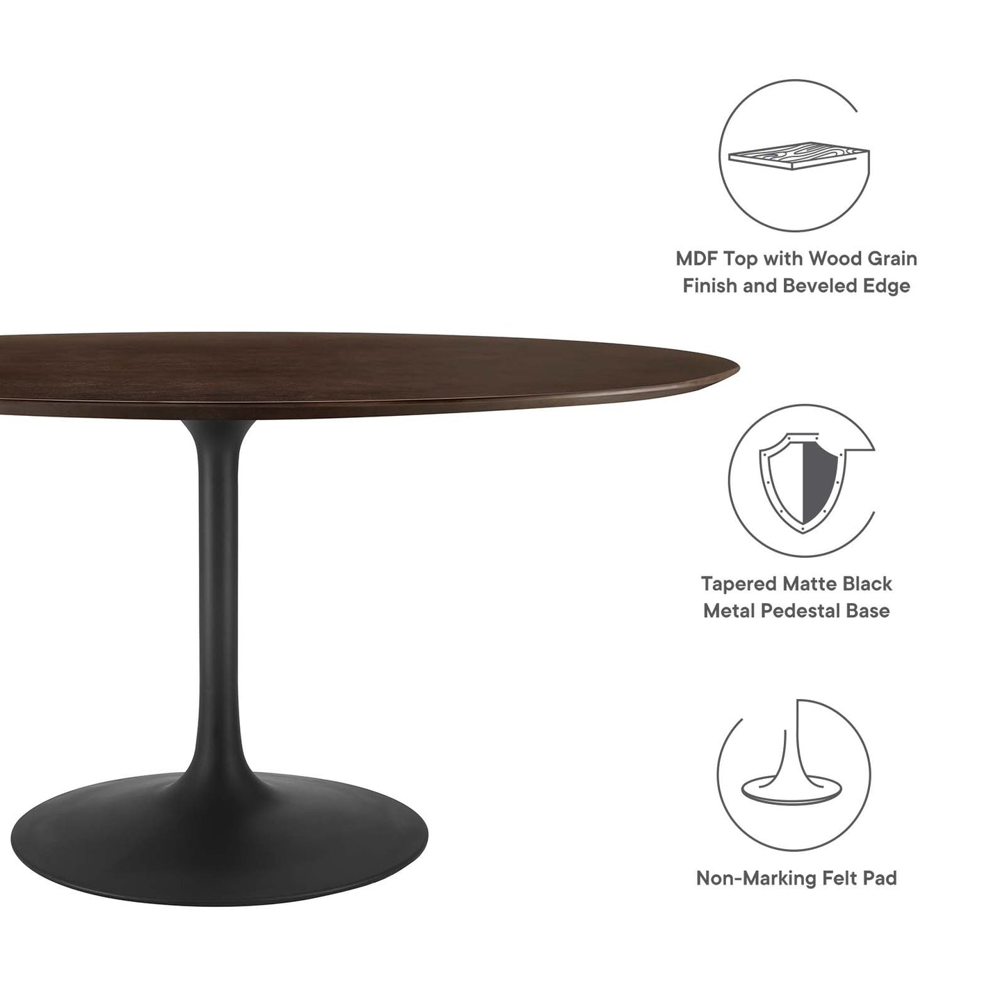 Lippa 60" Wood Oval Dining Table By Modway - EEI-4887 | Dining Tables | Modishstore - 12