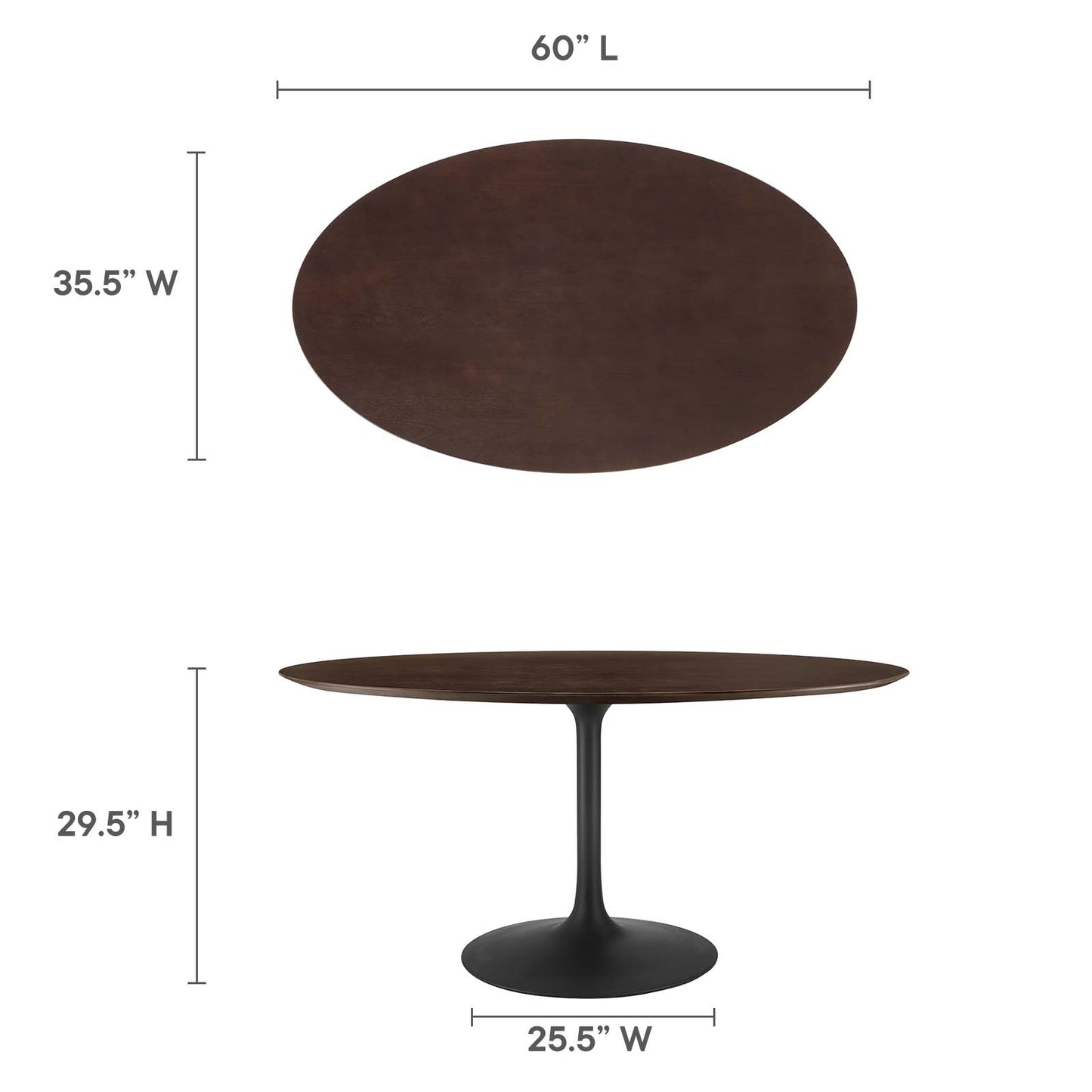 Lippa 60" Wood Oval Dining Table By Modway - EEI-4887 | Dining Tables | Modishstore - 13