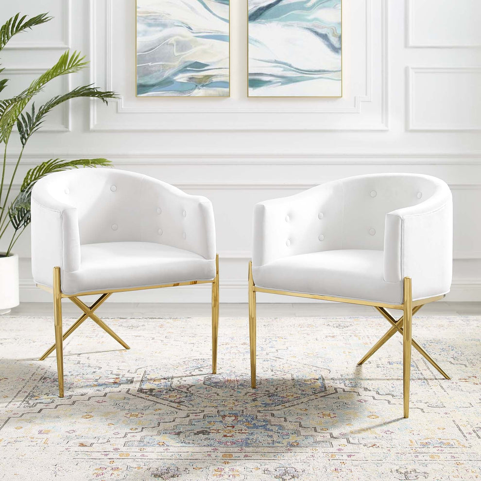 Modway Savour Accent Dining Armchair Performance Velvet Set of 2 - EEI-5042 | Armchairs | Modishstore - 8