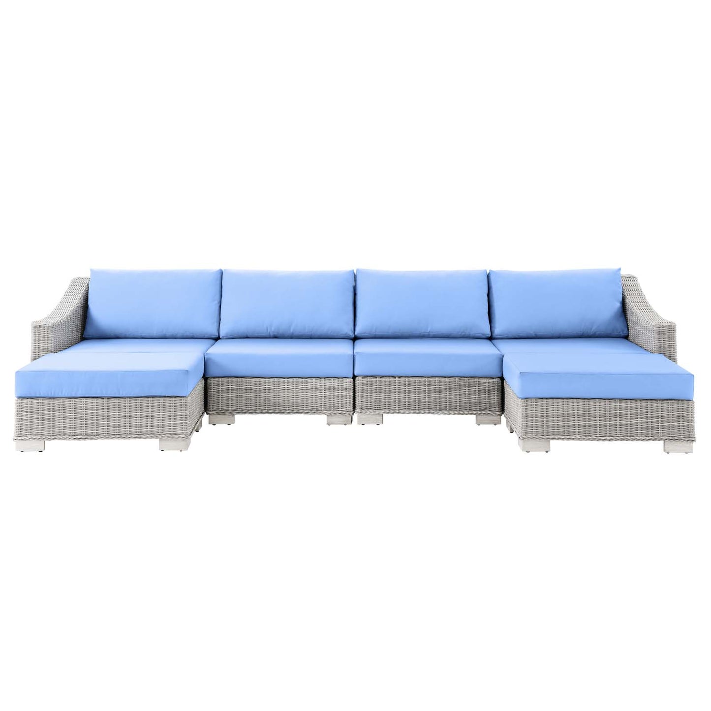 Modway Conway Outdoor Patio Wicker Rattan 6-Piece Sectional Sofa Furniture Set - EEI-5099