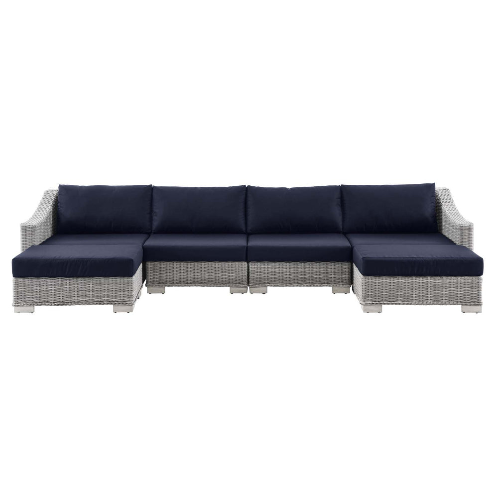 Modway Conway Outdoor Patio Wicker Rattan 6-Piece Sectional Sofa Furniture Set - EEI-5099 | Outdoor Sofas, Loveseats & Sectionals | Modishstore - 22